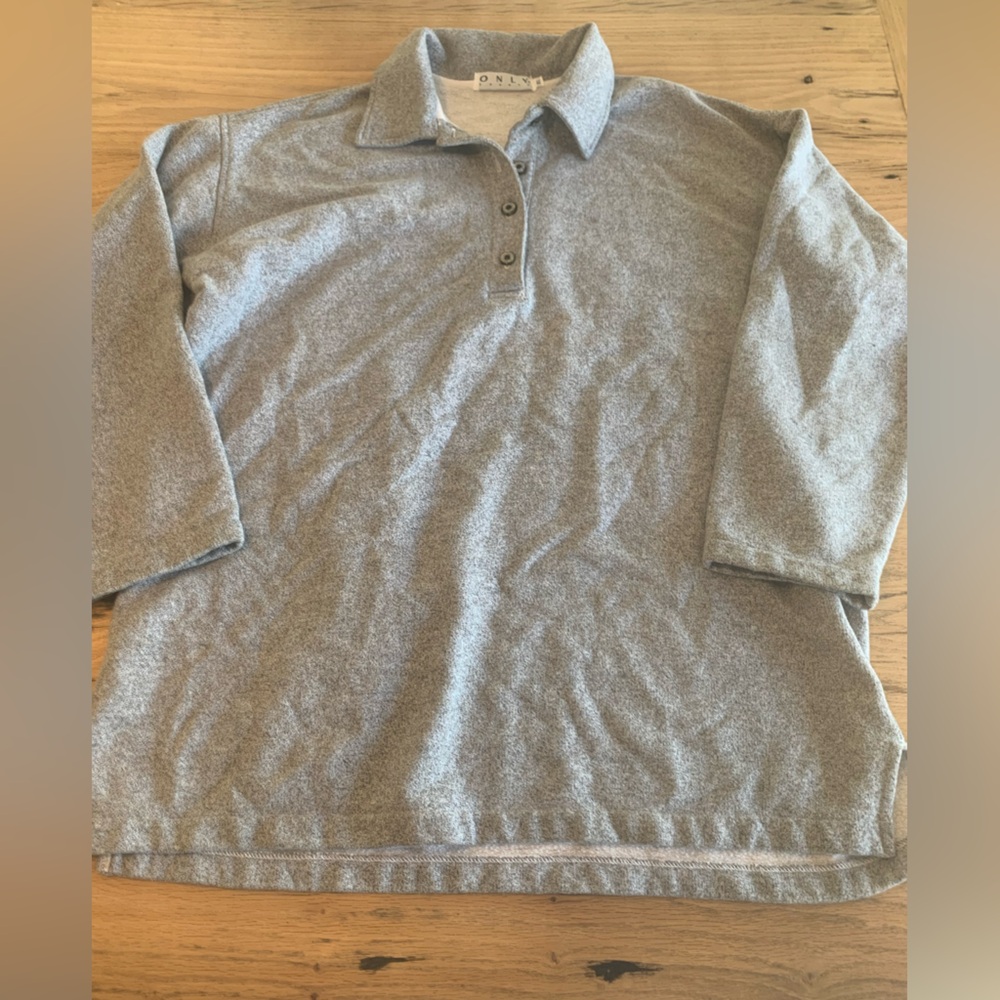 Sports Only 1/4 Button Down Collared Sweatshirt Gray Men’s 2X Preowned